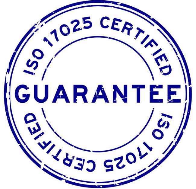 iso17025 certified guarantree quality assurance