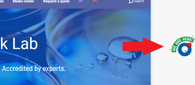 screenshot of website