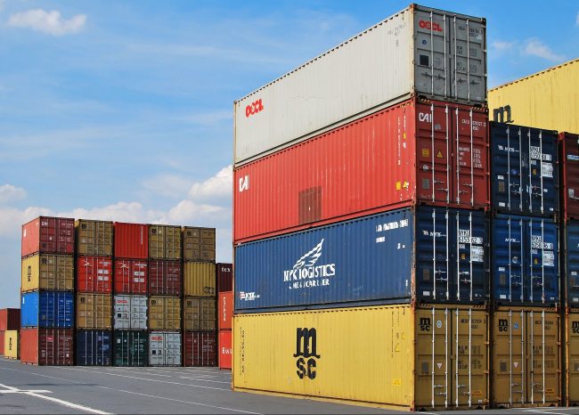 photo for plastic waste export, showing shipping containers