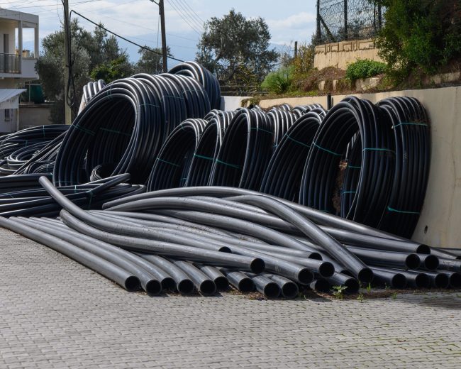 black plastic pipes - 