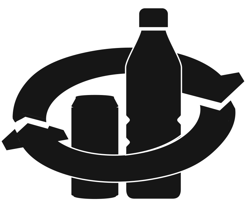 Εικόνα 2: Το σήμα εγγυοδοσίας σε ασπρόμαυρη μορφή.Πηγή: Ελληνικός Οργανισμός Ανακύκλωσης (ΕΟΑΝ), «Οδηγίες Σήμανσης Συσκευασιών που εντάσσονται στο Σύστημα Επιστροφής Εγγύησης», Απόφαση Δ.Σ. 227.1/30.01.2026.